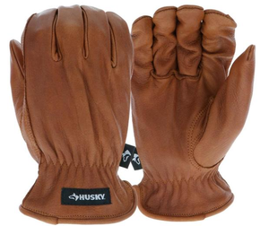 lot 37373 image: HUSKY OIL AND WATER RESISTANT LEATHER WORK GLOVES SIZE LARGE