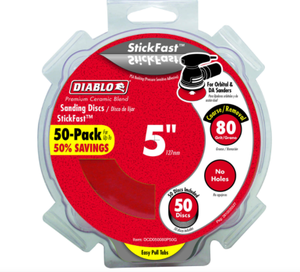 lot 37386 image: Diablo Stickfast 5  80 Grit Sanding Discs No Holes 15 Pack