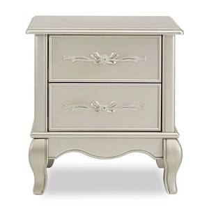 lot 8954 image: Evolur Aurora Nightstand, Metallic Gold Dust