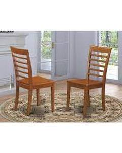 lot 8965 image: East West Furniture Milan Ladder Back Chair With Plain Wood seat