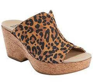 lot 56495 image: Earth Leather Slide Heeled Sandals (Khaya Kiki, Size 9M)