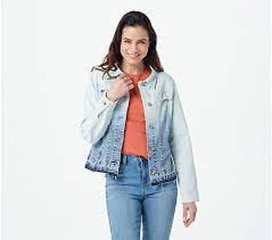lot 56510 image: Laurie Felt Classic Denim Ombre Jacket (Denim Ombre, Large)