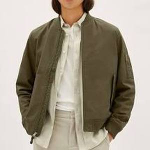 lot 56516 image: G.I.L.I. Faux Suede Bomber Jacket (Dark Olive, Reg 8)