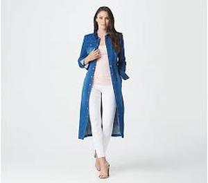 lot 56558 image: G.I.L.I. Denim Midi Duster (Light Wash, Reg 6)
