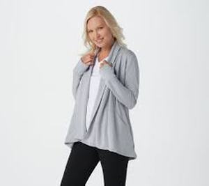lot 56565 image: Cuddl Duds Reversible Fleece Shawl Collar Cardi (Fairisle, Small)