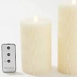 lot 56622 image: Home Reflections Set of 2 Flameless Swirled Glitter Candles - Ivory