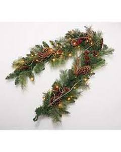 lot 56660 image: Scott Living Cashmere Pine Cone 6 Garland with Berries