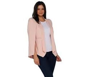 lot 56697 image: G.I.L.I. Cape Blazer with Front Pockets Petal Regular 4
