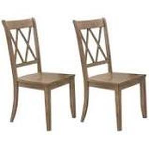 lot 56743 image: Pair of Cheryll Solid Wood Cross Back Side Chairs