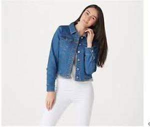lot 56804 image: Du Jour Denim Jacket with Ruffle Back Detail (Antique Wash, Reg 6)