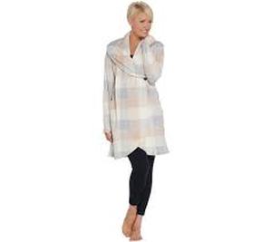 lot 56820 image: Cuddl Duds Reversible Fleece Shawl Collar Cardi (Fairisle, Medium)