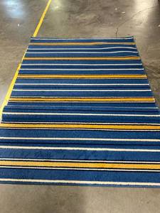 lot 56931 image: Blue and Yellow Striped 5 x 7 Area Rug