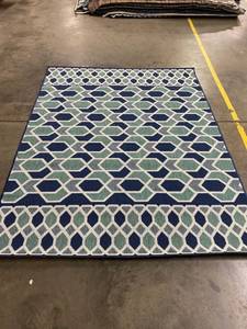 lot 56933 image: Blue Teal 5 x 7 Outdoor Area Rug
