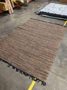 lot 56935 image: Brown Woven Leather 5 x 7 Rug