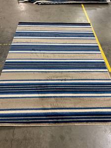 lot 56943 image: Blue Tan Striped 5 x 7 Area Rug