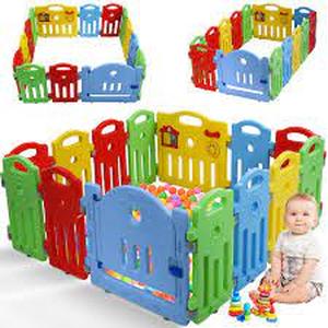 lot 56905 image: Baby Playpen Playard for Babies Infants Toddler 14 Panels Safety Kids Play Pens Indoor Baby Fence with Activity Board