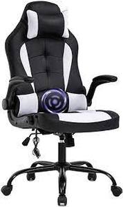 lot 56906 image: Gaming Chair Massage Office Chair Racing Desk Chair Ergonomic PC Executive High Back PU Leather Computer Chair with Lumbar Support Headrest Armrest Task Rolling Swivel Chair for Women Adults, Grey