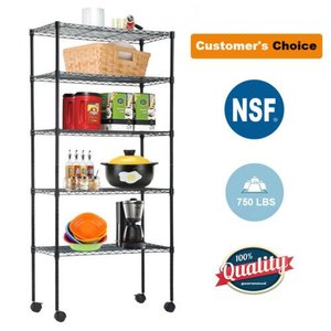 lot 56390 image: 5-tier Wire Shelving Unit Steel Large Metal Shelf Organizer Garage Storage