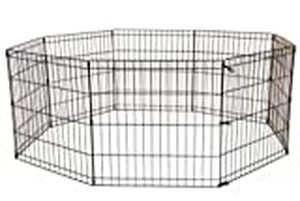 lot 56968 image: BestPet 8-Panel Tall Dog Playpen Crate Fence Pet Kennel Play Pen Exercise Cage, 48-Inch, Black