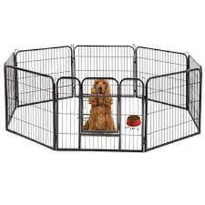 lot 56976 image: Dog Pen Dog Playpen Extra Large Indoor Outdoor Dog Fence Heavy Duty 8 Panels 32 Inches Exercise Pen Dog Crate Cage Kennel