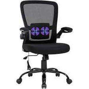 lot 56983 image: Home Office Chair Ergonomic Desk Chair Massage Computer Chair Swivel Rolling Executive Task Chair with Lumbar Support Arms Mid back Adjustable Mesh Chair for Women Adults(Black)