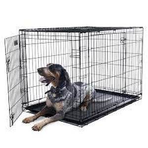 lot 56987 image: Dog Pet Folding Double Door Crate Cage Large