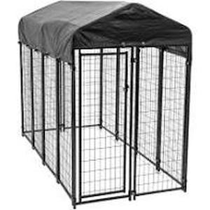 lot 56998 image: 4x4x4.4,outdoor Heavy Dog Cage , Welded Wire Kennel W Water-resistant Cover