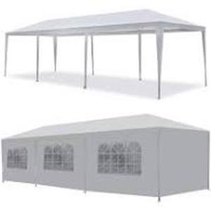 lot 56391 image: Fdw 10x30 White Outdoor Gazebo Canopy Wedding Party Tent 8 Removable Walls -8