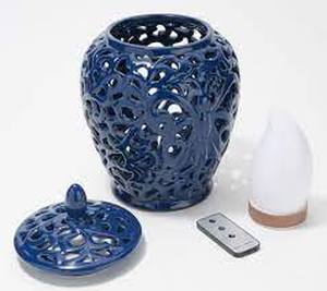 lot 56388 image: 13 in Flickering Flame Porcelain Ginger Jar by Valerie Denim