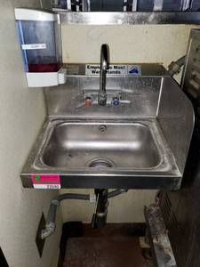lot 22040 image: 17in Hand Sink, Soap Dispenser