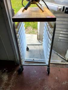 lot 22051 image: Walnut Top Sheet Pan Rack