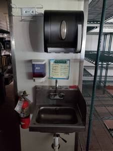 lot 22060 image: 17in Hand Sink, Soap Dispenser, Paper Towel Dispenser