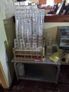 lot 22179 image: Assorted Plastic Cups, Metal Cart