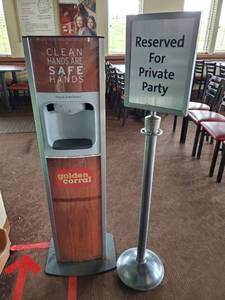 lot 22266 image: Hand Sanitizer Stand, Private Party Sign