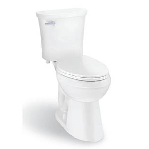 lot 16553 image: Glacier Bay Power Flush 2-Piece 1.28 GPF Single Flush Elongated Toilet in White with Slow-Close Seat Included
