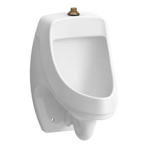 lot 16571 image: KOHLER 13.75-in W x 20.75-in H White Wall-Mounted WaterSense Urinal