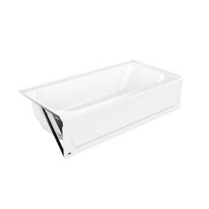 lot 16599 image: Bootz Industries Bootzcast 60 in. Left Drain Rectangular Alcove Soaking Bathtub in White