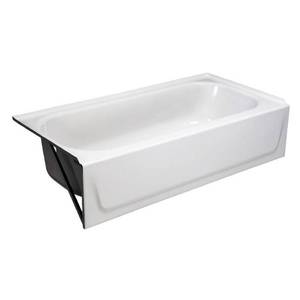 lot 16604 image: Bootz Ventura 14.25 in. H x 30 in. W x 60 in. L White Left Hand Drain Rectangular Bathtub