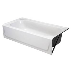 lot 16608 image: Bootz Ventura 14.25 in. H x 30 in. W x 60 in. L White Right Hand Drain Rectangular Bathtub