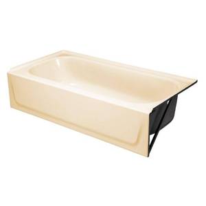 lot 16614 image: Bootz Industries Aloha 60 in. Right Drain Rectangular Alcove Soaking Bathtub in Bone, Ivory