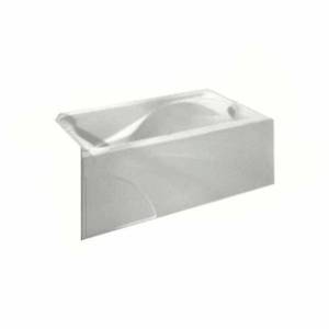 lot 16617 image: American Standard 2776.102.020 Cadet Bath Tub with Integral Apron and Right-Hand Outlet, White