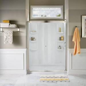 lot 16627 image: Ovation 48 in. Framed Bypass Shower Door in Satin Nickel
