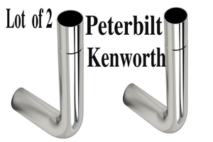 lot 1649 image: Lot of 2 NEW Peterbilt  Kenworth Universal Chrome Exhaust Elbow 90� 8X30  With Reduction 5