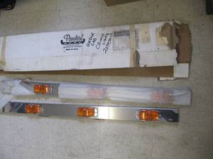 lot 1634 image: New Chrome 48  AMBER Running lights AKA Chicken Lights  set of 2 Lights old stock