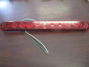 lot 1749 image: 15 Inch Truck Trailer Red Light Bar 11 LED Stop Turn Tail Brake Lights Strip USA