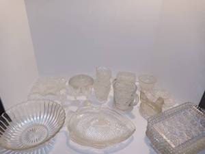 lot 2525 image: Mega Lot Of Crystal And Glass Items Fish Trays,Bowls Etc