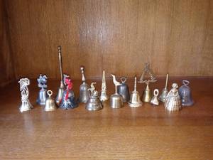 lot 2527 image: Lot Of 16 Bells Some Brass On An Array Of Subjects Christmas,States Etc