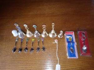 lot 2532 image: Nice Lot Of Souvenir Spoon Bells And Spoons