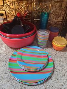 lot 3042 image: Lot of Party and Fun Plastic Ware. Kids Cups. Chip Bowl Star Shaped Plates and More