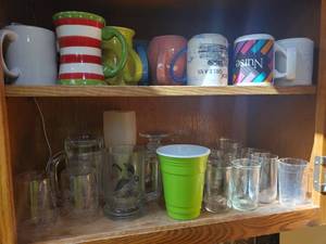 lot 3061 image: Mega Lot of Cups. Coffee Cups and SMALL glass Cups